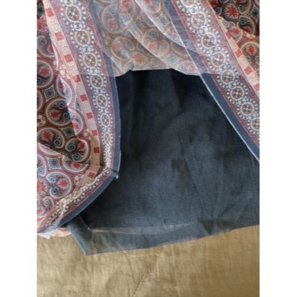 Womens Knit Mesh Blouse Top Size Medium Ruffle Pleated Boho Gypsy - Picture 8 of 12